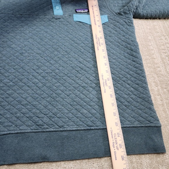 Patagonia Sweatshirt Women Medium Quilted Snap T Pullover Organic Cotton Gray - Picture 6 of 12